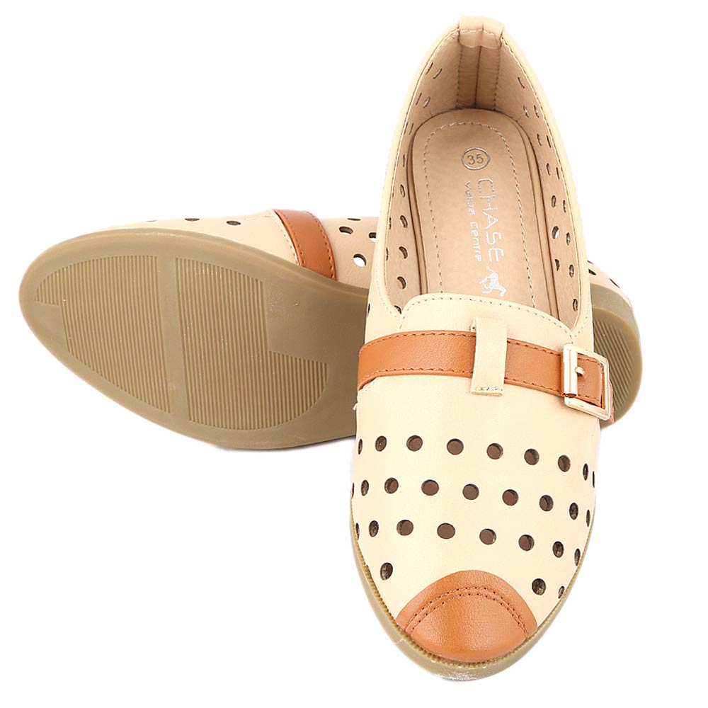 Girls Fancy Pumps (K91) - Beige, Kids, Pump, Chase Value, Chase Value