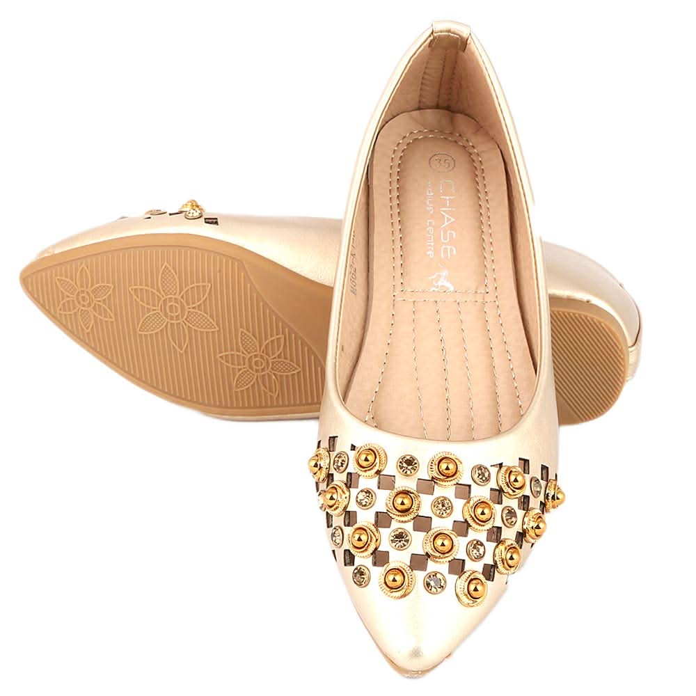 Girls Fancy Pumps (M662-K146) - Golden, Kids, Pump, Chase Value, Chase Value