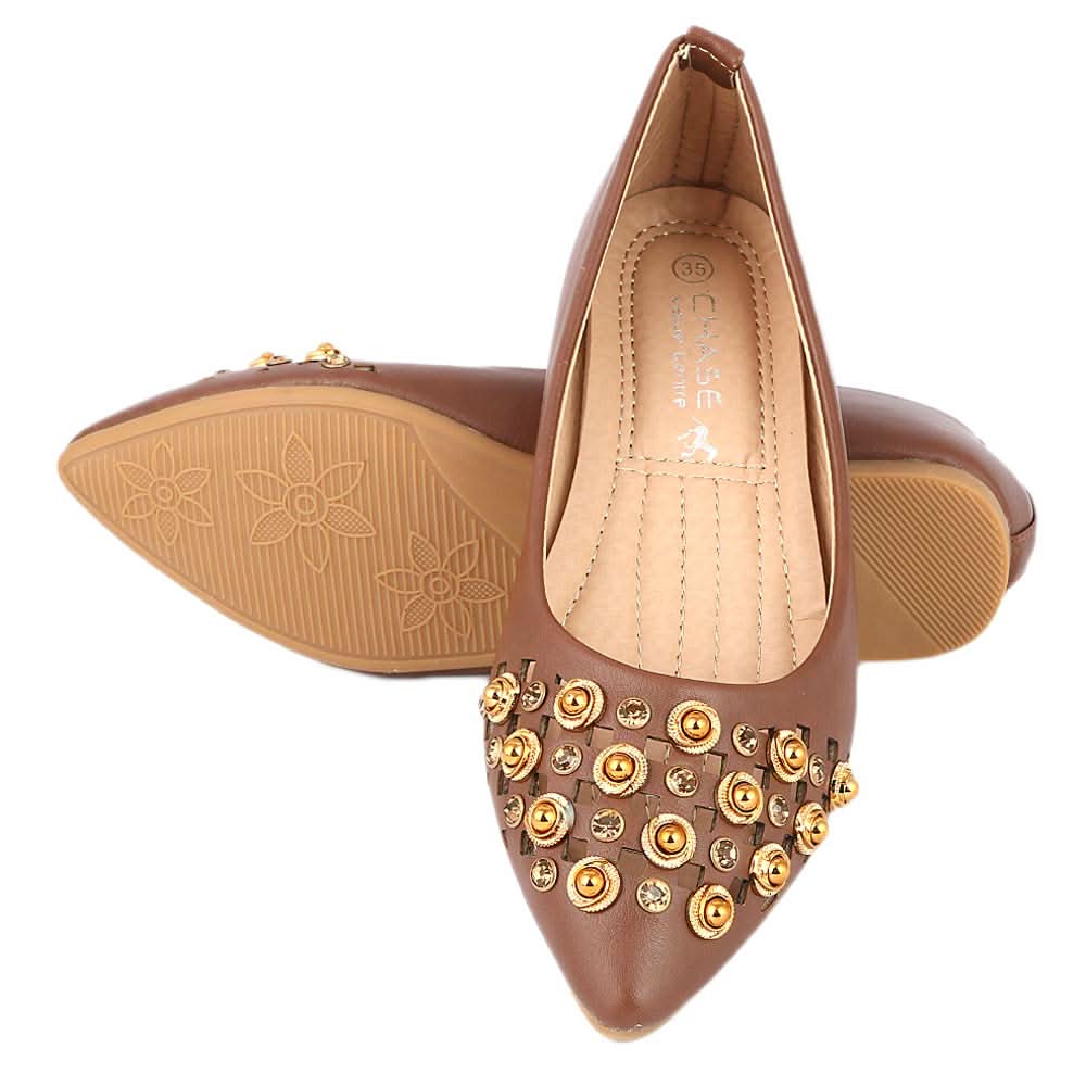 Girls Fancy Pumps (M662-K146) - Brown, Kids, Pump, Chase Value, Chase Value