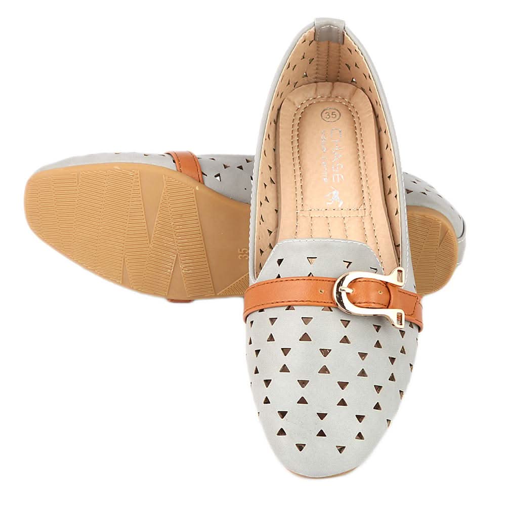 Girls Fancy Pumps (M810-44) - Grey, Kids, Pump, Chase Value, Chase Value