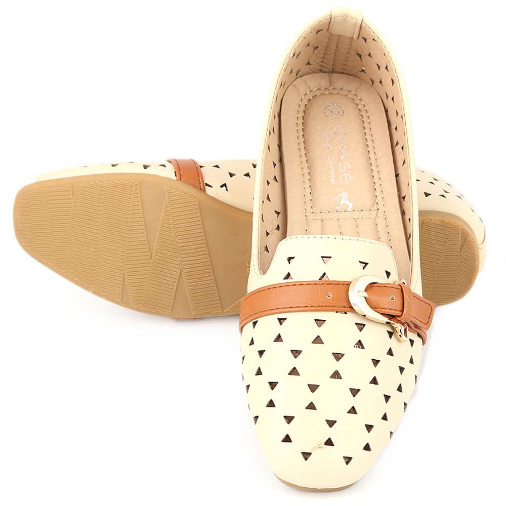 Girls Fancy Pumps (M810-44) - Beige, Kids, Pump, Chase Value, Chase Value