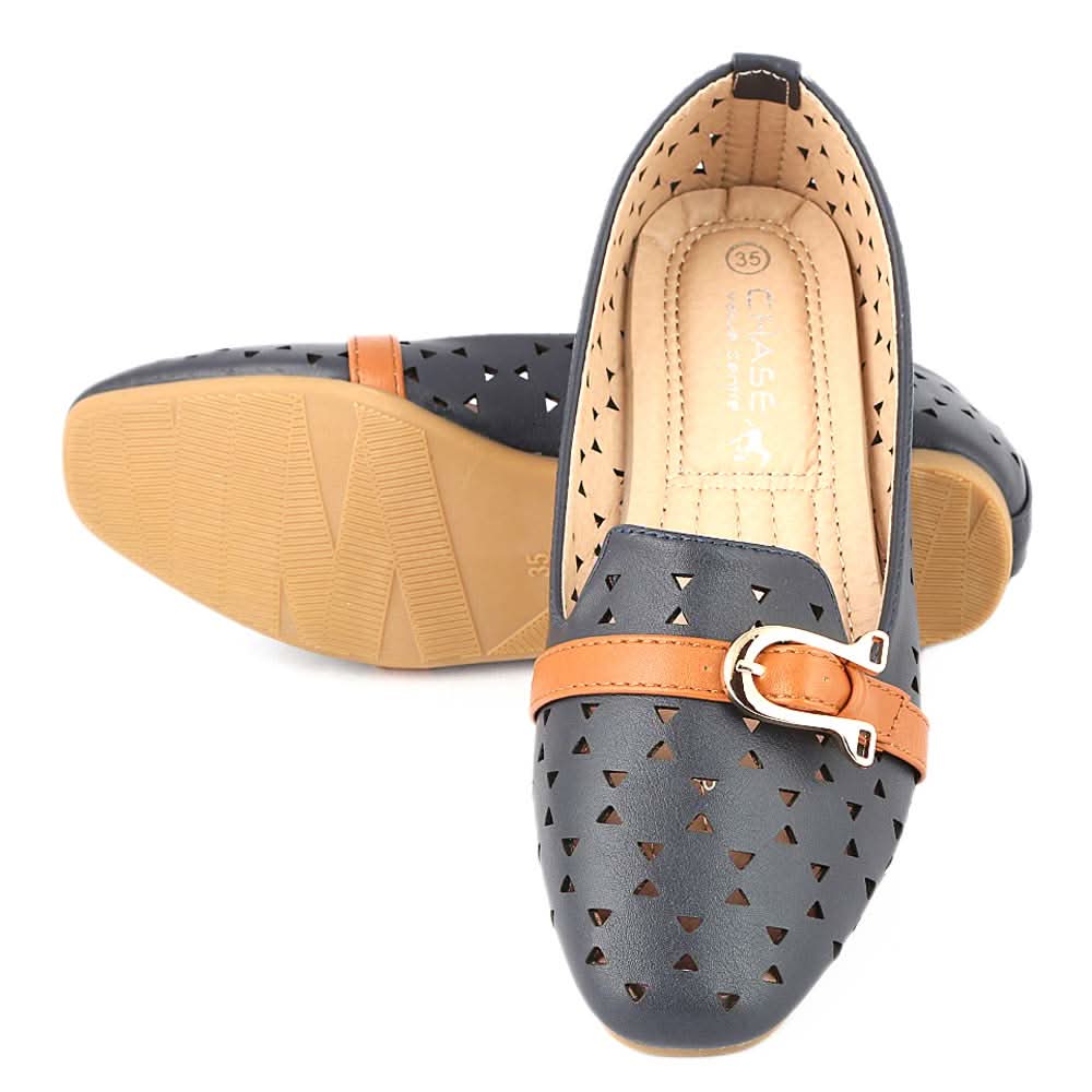 Girls Fancy Pumps (M810-44) - Navy Blue, Kids, Pump, Chase Value, Chase Value
