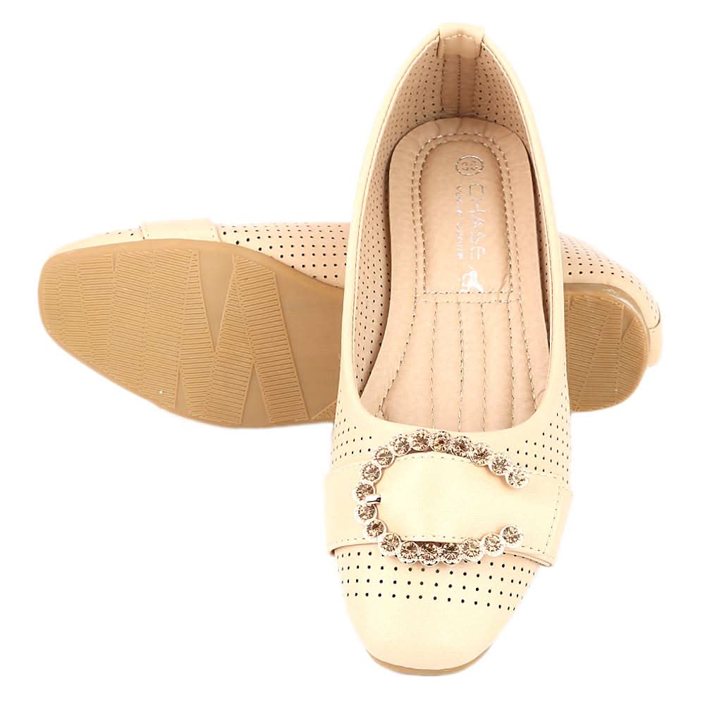 Girls Fancy Pumps (M810-K73) - Beige, Kids, Pump, Chase Value, Chase Value