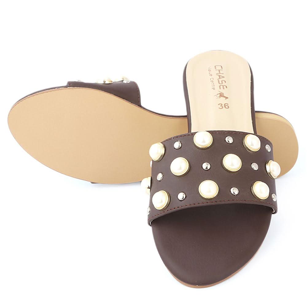 Women's Fancy Slipper (M-824) - Brown, Women, Slippers, Chase Value, Chase Value