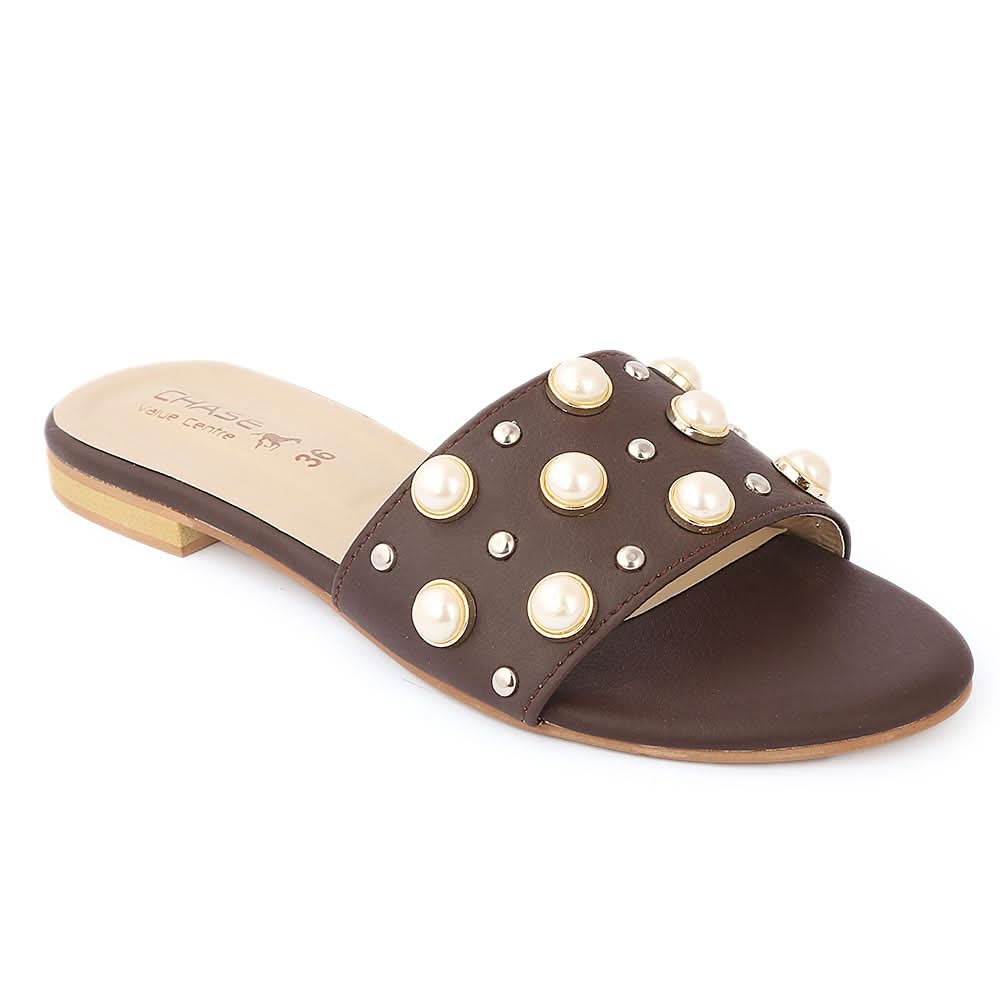 Women's Fancy Slipper (M-824) - Brown, Women, Slippers, Chase Value, Chase Value