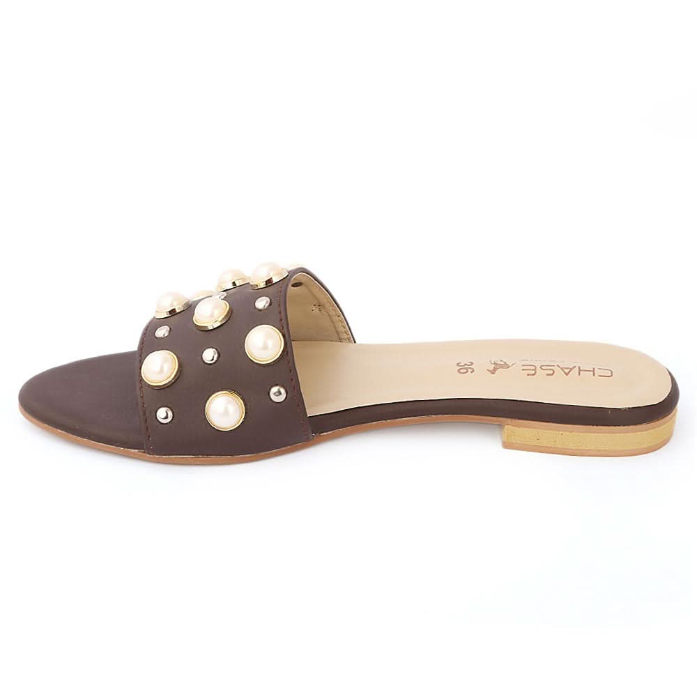 Women's Fancy Slipper (M-824) - Brown, Women, Slippers, Chase Value, Chase Value