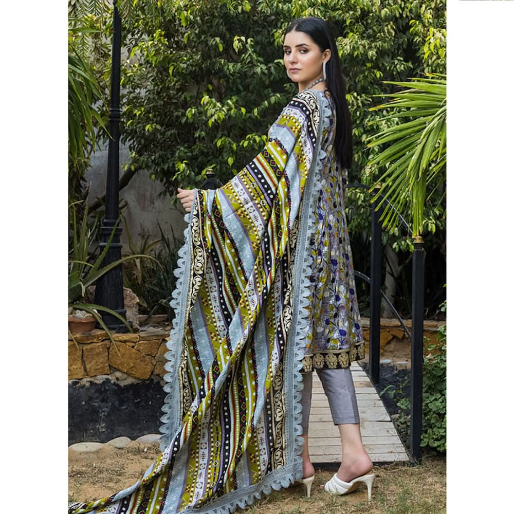 Monsoon Printed Lawn 3 Pcs Unstitched Suit - 4, Women, 3Pcs Shalwar Suit, Al-Zohaib Textiles, Chase Value