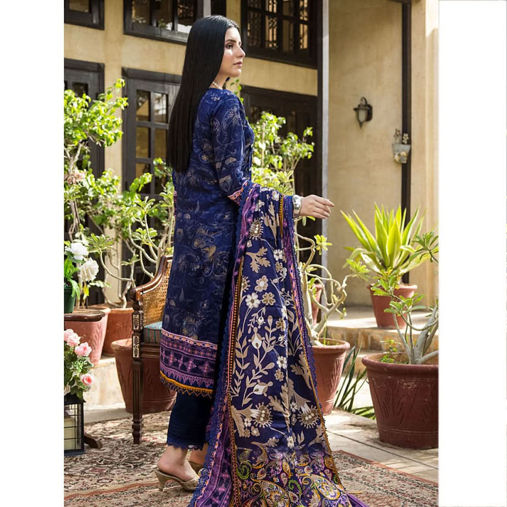 Monsoon Printed Lawn 3 Pcs Unstitched Suit - 3, Women, 3Pcs Shalwar Suit, Al-Zohaib Textiles, Chase Value