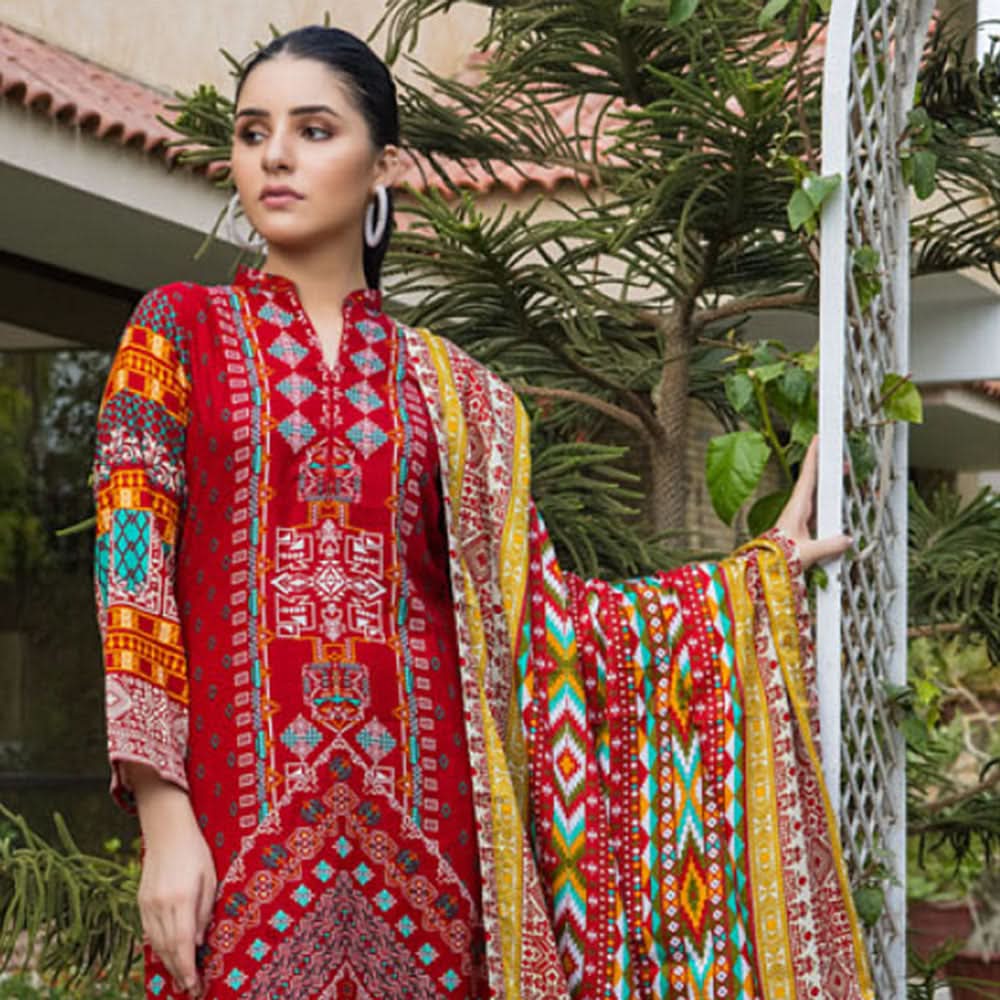 Monsoon Printed Lawn 3 Pcs Unstitched Suit - 2, Women, 3Pcs Shalwar Suit, Al-Zohaib Textiles, Chase Value