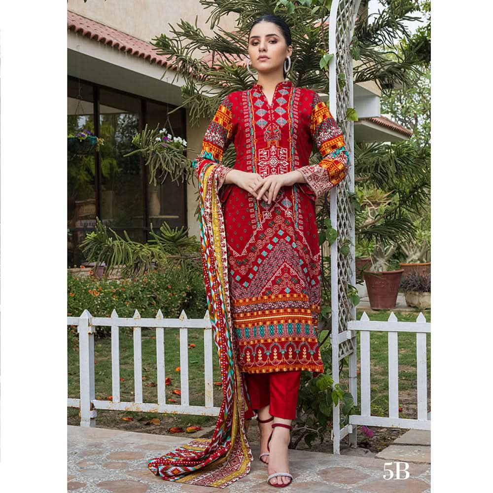 Monsoon Printed Lawn 3 Pcs Unstitched Suit - 2, Women, 3Pcs Shalwar Suit, Al-Zohaib Textiles, Chase Value