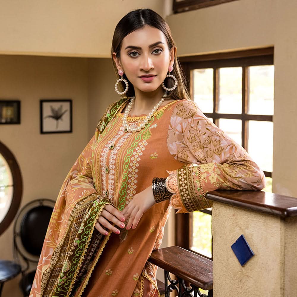 Monsoon Printed Lawn 3 Pcs Unstitched Suit - 5, Women, 3Pcs Shalwar Suit, Al-Zohaib Textiles, Chase Value