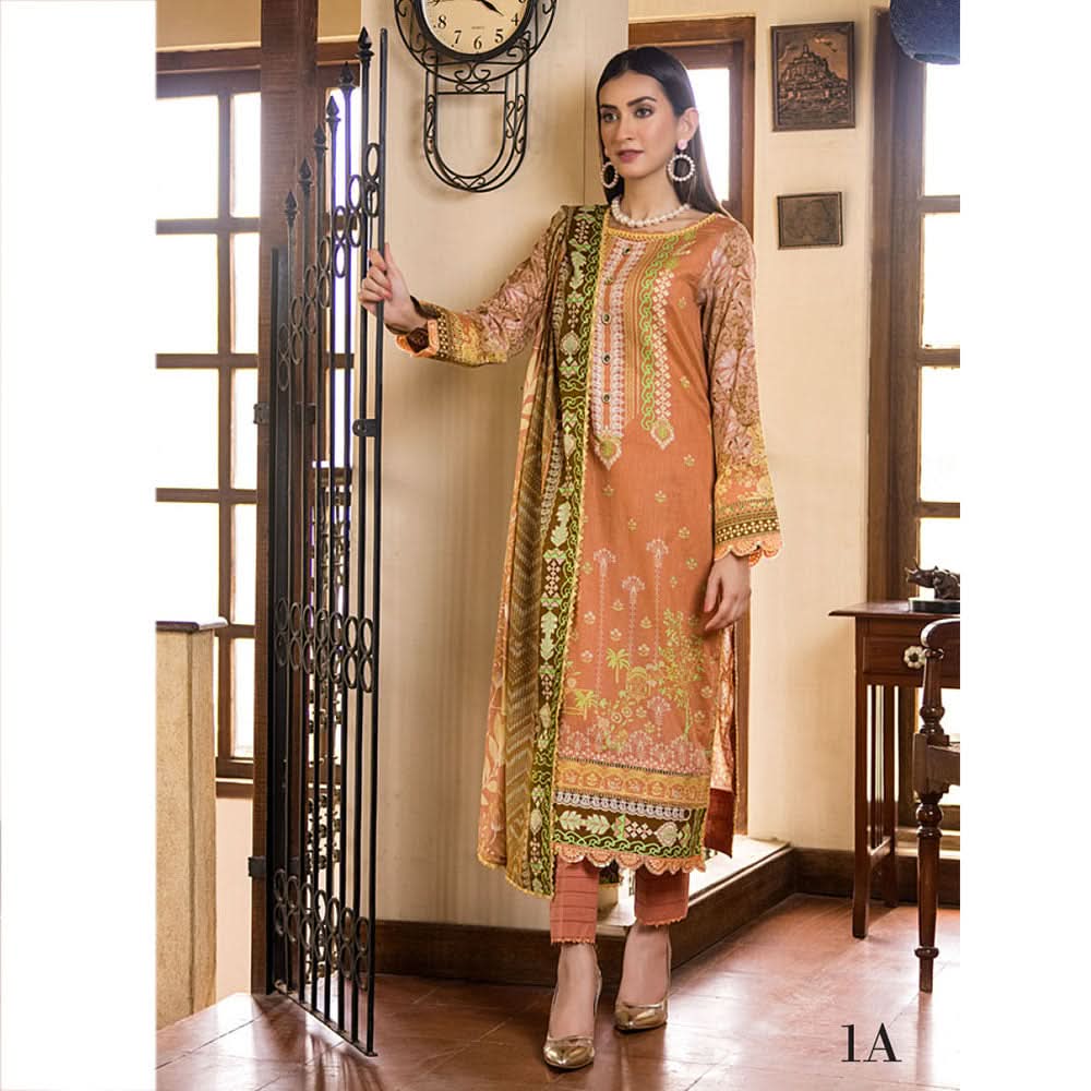 Monsoon Printed Lawn 3 Pcs Unstitched Suit - 5, Women, 3Pcs Shalwar Suit, Al-Zohaib Textiles, Chase Value