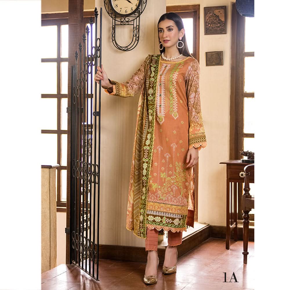 Monsoon Printed Lawn 3 Pcs Unstitched Suit - 5, Women, 3Pcs Shalwar Suit, Al-Zohaib Textiles, Chase Value