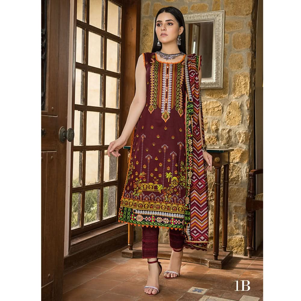 Monsoon Printed Lawn 3 Pcs Unstitched Suit - 5, Women, 3Pcs Shalwar Suit, Al-Zohaib Textiles, Chase Value