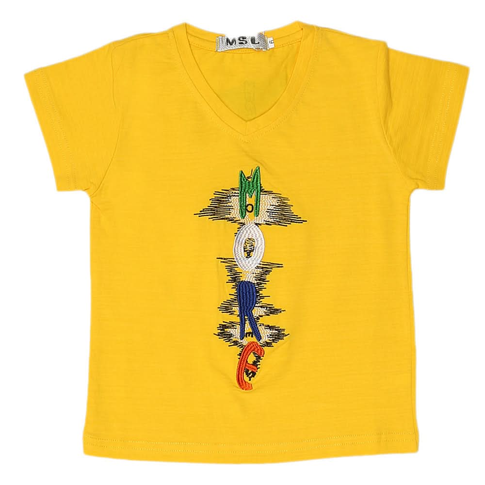 Boys Half Sleeves T-Shirt - Yellow, Kids, Boys T-Shirts, Chase Value, Chase Value