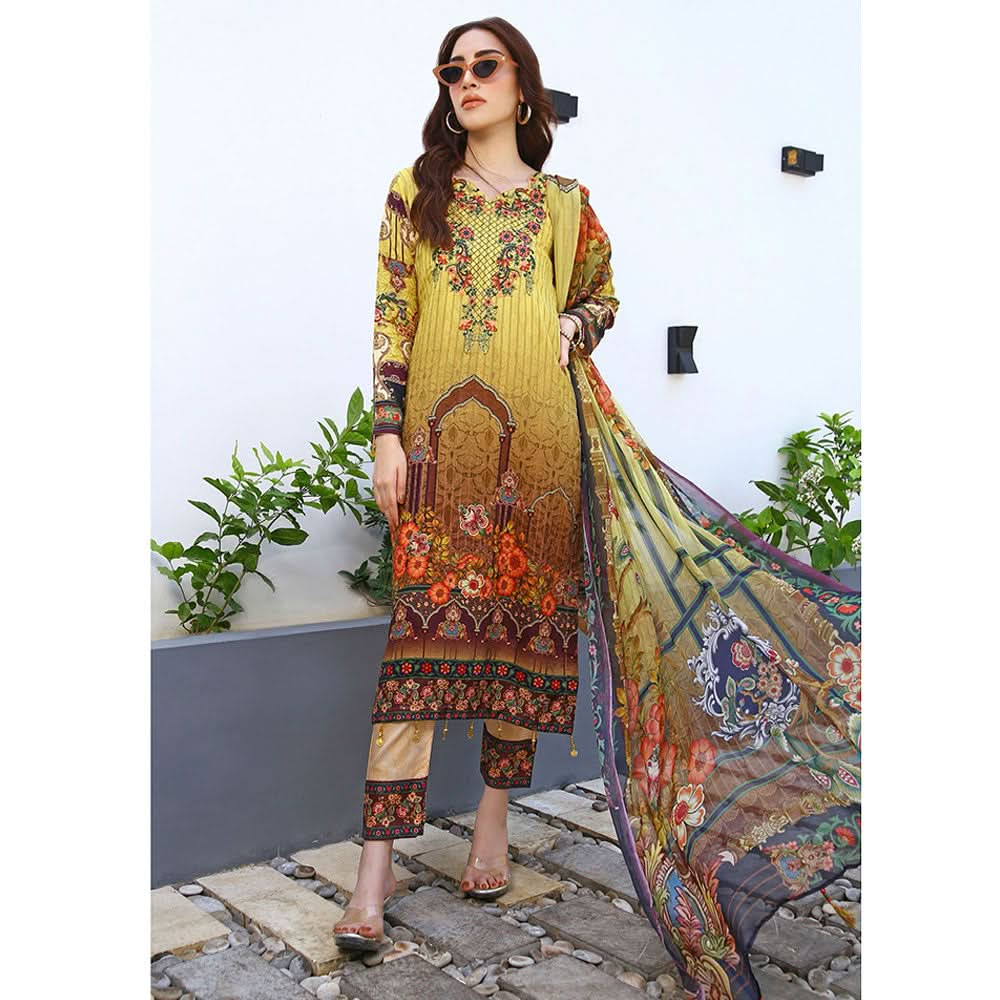 RA LE ROYAL Viscose Jacquard Printed & Embroidered 3 Pcs Un-Stitched Suit - MS-2828, Women, 3Pcs Shalwar Suit, Rana Arts, Chase Value