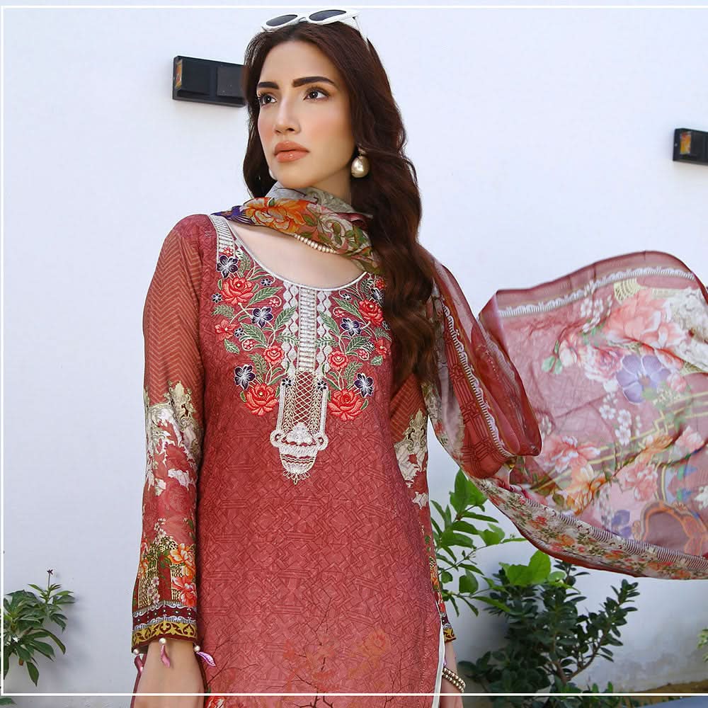 RA LE ROYAL Viscose Jacquard Printed & Embroidered 3 Pcs Un-Stitched Suit - MS-2830, Women, 3Pcs Shalwar Suit, Rana Arts, Chase Value
