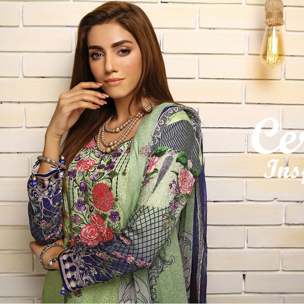 RA LE ROYAL Viscose Jacquard Printed & Embroidered 3 Pcs Un-Stitched Suit - MS-2833, Women, 3Pcs Shalwar Suit, Rana Arts, Chase Value