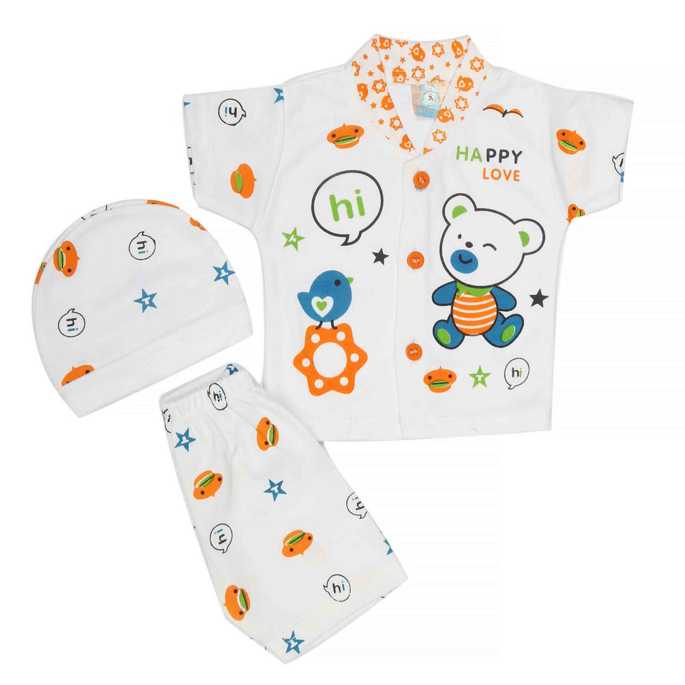 Newborn Unisex Suits 3Pcs - Orange, Kids, NB Girls Sets And Suits, Chase Value, Chase Value