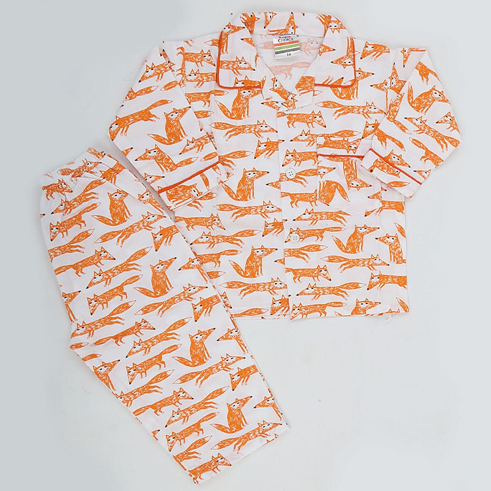 Boys Full Sleeves Night Suit - Orange, Kids, Boys Sets And Suits, Chase Value, Chase Value