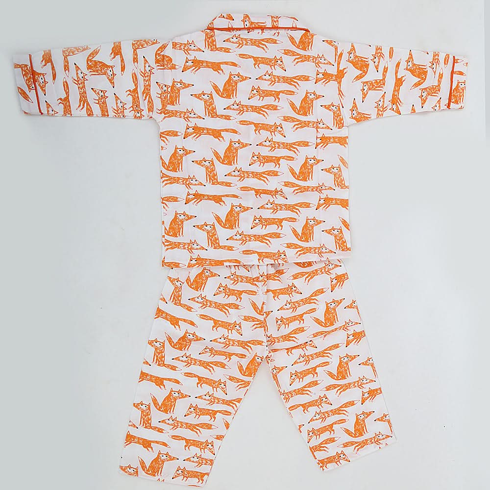 Boys Full Sleeves Night Suit - Orange, Kids, Boys Sets And Suits, Chase Value, Chase Value