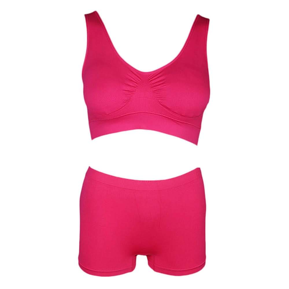 Women's Sports Bra & Panty Set - Dark Pink - test-store-for-chase-value