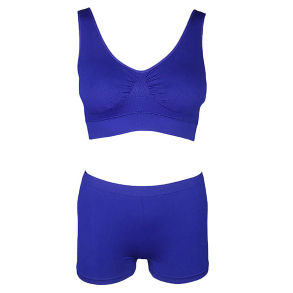 Women's Sports Bra & Panty Set - Royal Blue - test-store-for-chase-value
