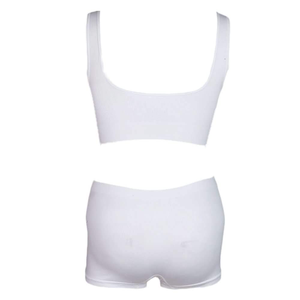 Women's Sports Bra & Panty Set - White - test-store-for-chase-value