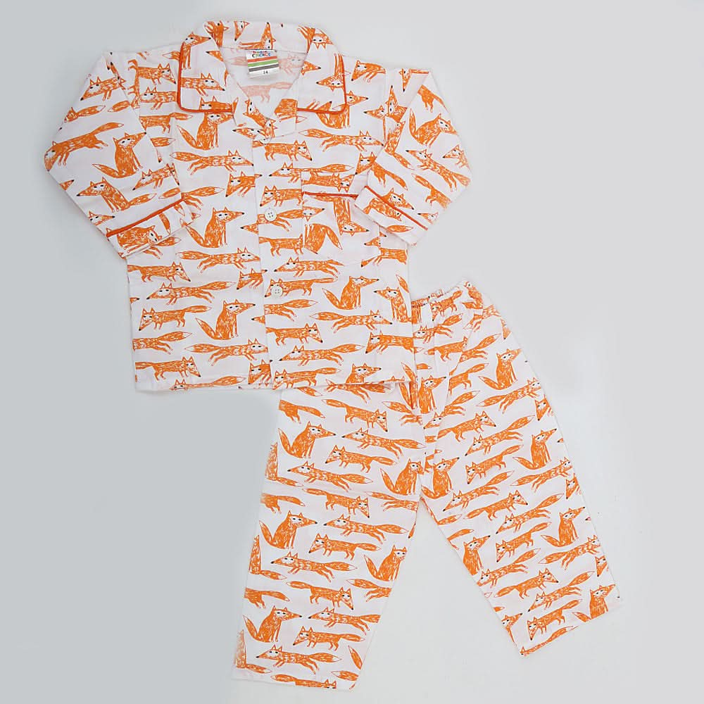 Boys Full Sleeves Night Suit - Orange, Kids, Boys Sets And Suits, Chase Value, Chase Value