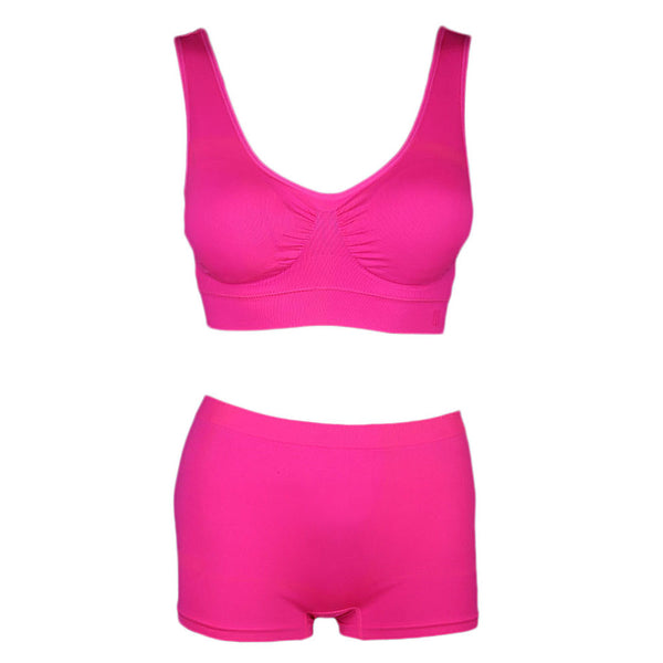 Women's Sports Bra & Panty Set - Pink - test-store-for-chase-value