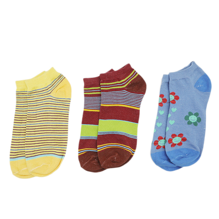 Women's 3Pcs Colorful Socks, Women, Socks Stocking And Gloves, Chase Value, Chase Value