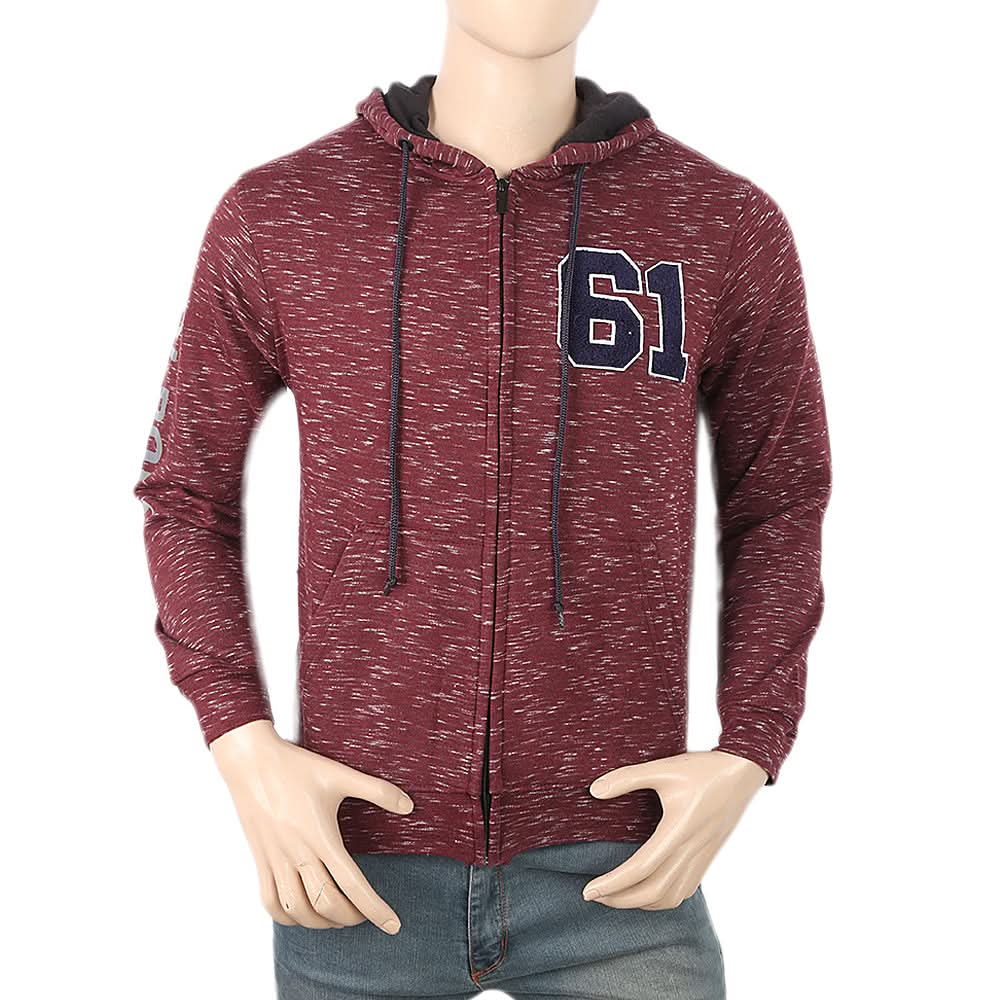 Men's Fleece Zip Jacket - Maroon, Men, Jackets and Hoodies, Chase Value, Chase Value