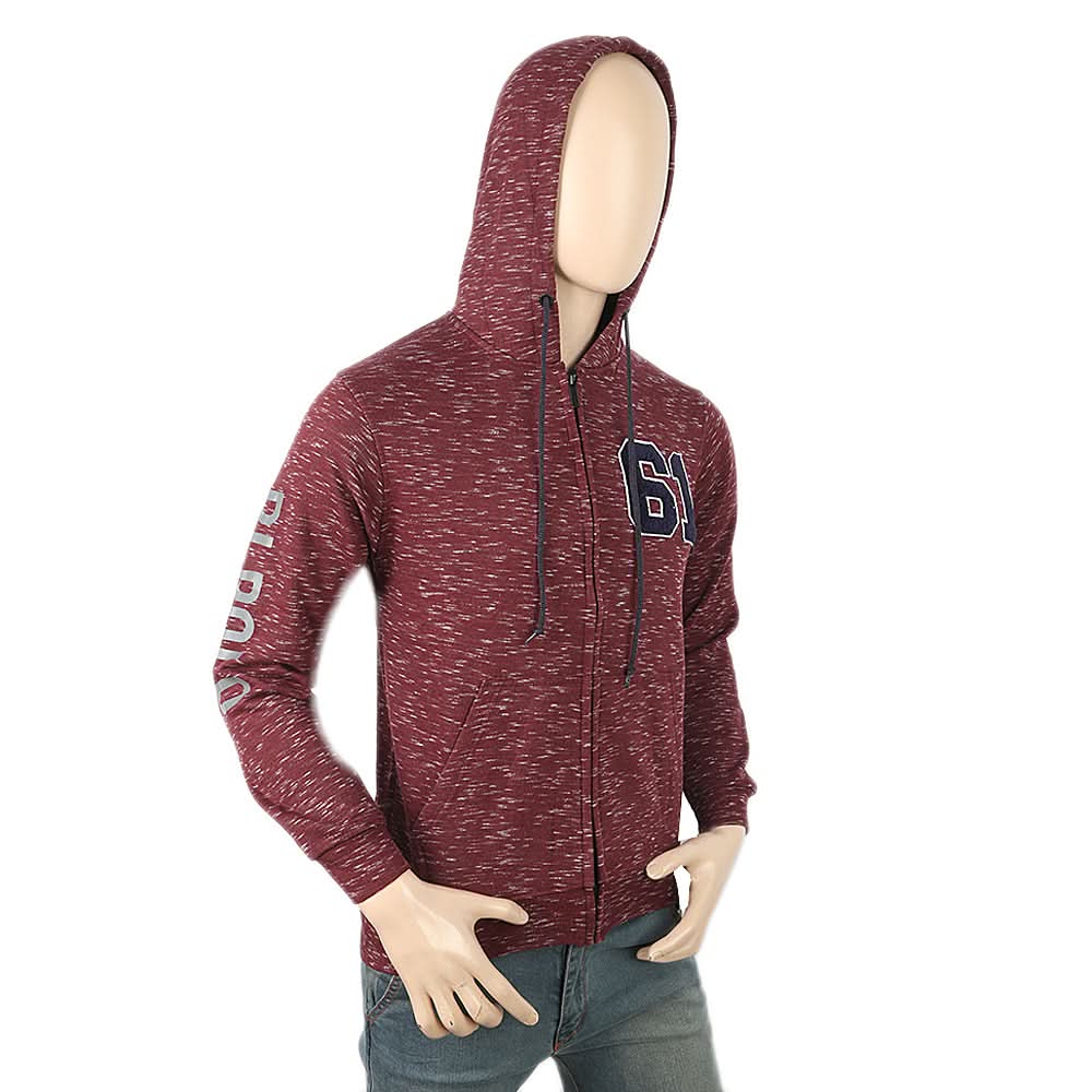 Men's Fleece Zip Jacket - Maroon, Men, Jackets and Hoodies, Chase Value, Chase Value
