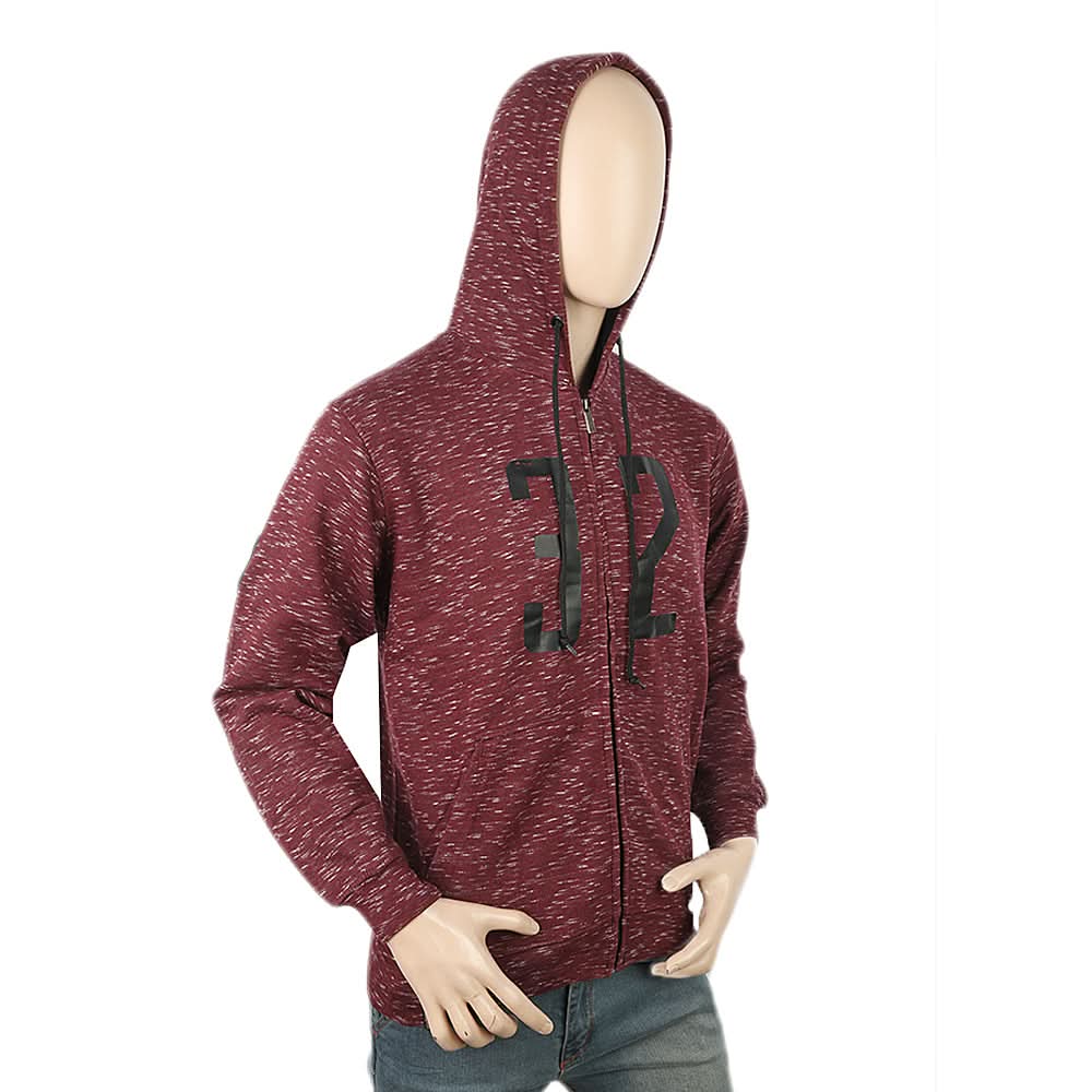 Men's Fleece Zip Jacket - Maroon, Men, Jackets and Hoodies, Chase Value, Chase Value
