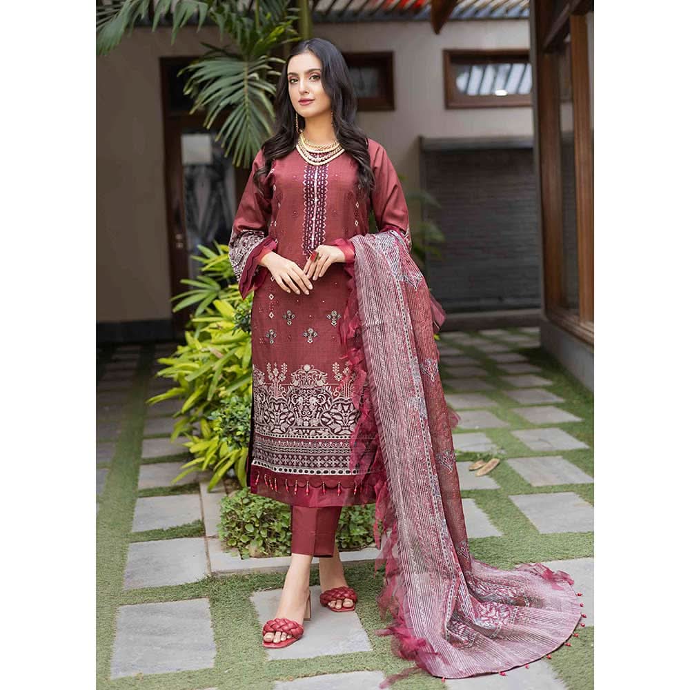 Misha Viscose Embroidered Unstitched 3Pcs Suit - D-6, Women, 3Pcs Shalwar Suit, Schick Creation, Chase Value