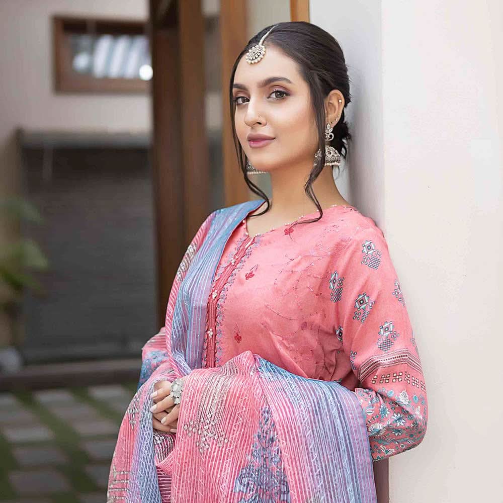 Misha Viscose Embroidered Unstitched 3Pcs Suit - D-7, Women, 3Pcs Shalwar Suit, Schick Creation, Chase Value