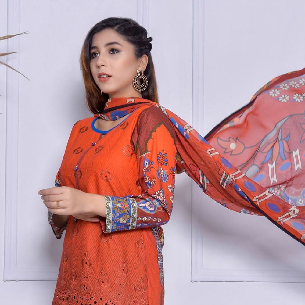 Schick Mushk Chickenkari Boring Lawn Collection 3 Pcs Un-Stitched Suit - 5, Women, 3Pcs Shalwar Suit, MI Creation, Chase Value