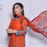 Schick Mushk Chickenkari Boring Lawn Collection 3 Pcs Un-Stitched Suit - 5, Women, 3Pcs Shalwar Suit, MI Creation, Chase Value