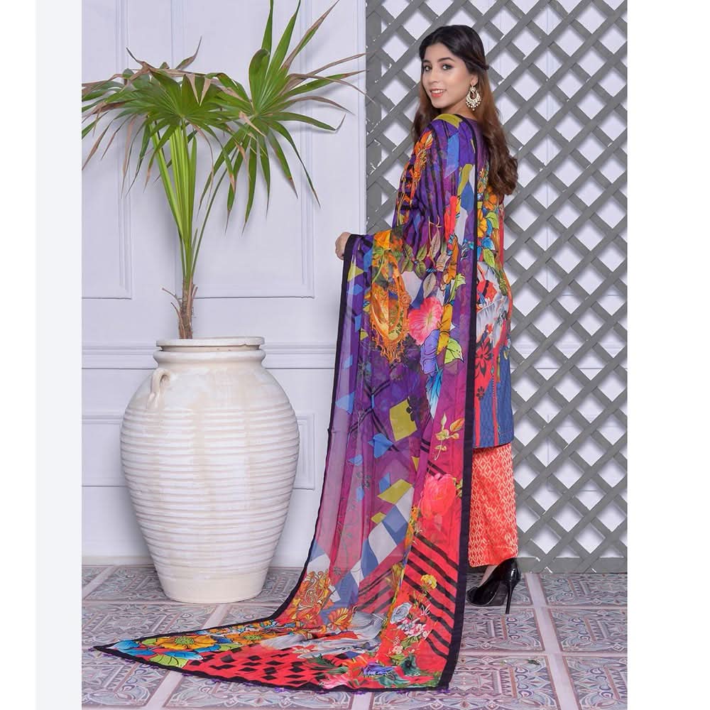 Schick Mushk Chickenkari Boring Lawn Collection 3 Pcs Un-Stitched Suit - 7, Women, 3Pcs Shalwar Suit, MI Creation, Chase Value