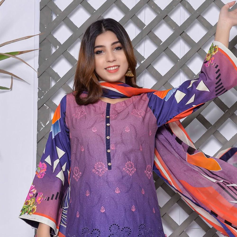 Schick Mushk Chickenkari Boring Lawn Collection 3 Pcs Un-Stitched Suit - 9, Women, 3Pcs Shalwar Suit, MI Creation, Chase Value