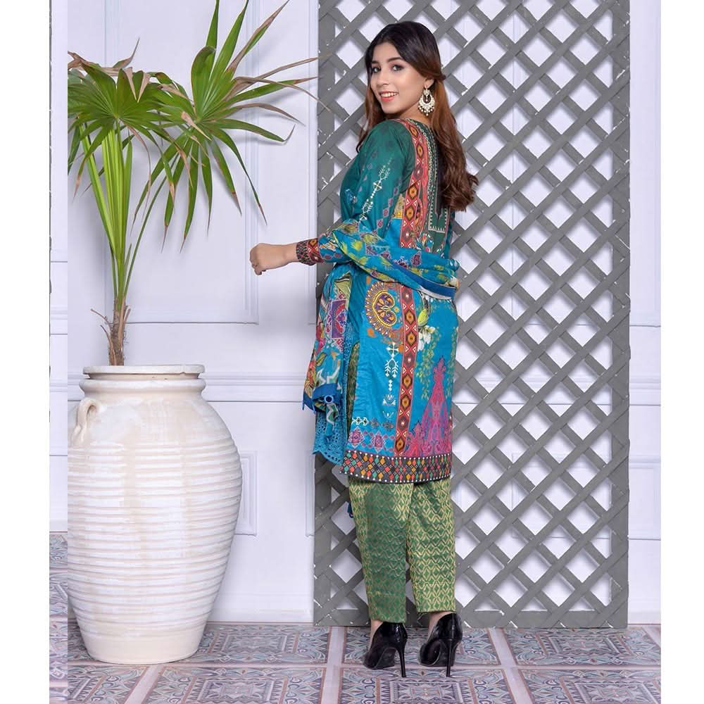 Schick Mushk Chickenkari Boring Lawn Collection 3 Pcs Un-Stitched Suit - 10, Women, 3Pcs Shalwar Suit, MI Creation, Chase Value