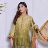 Schick Mushk Chickenkari Boring Lawn Collection 3 Pcs Un-Stitched Suit - 2, Women, 3Pcs Shalwar Suit, MI Creation, Chase Value