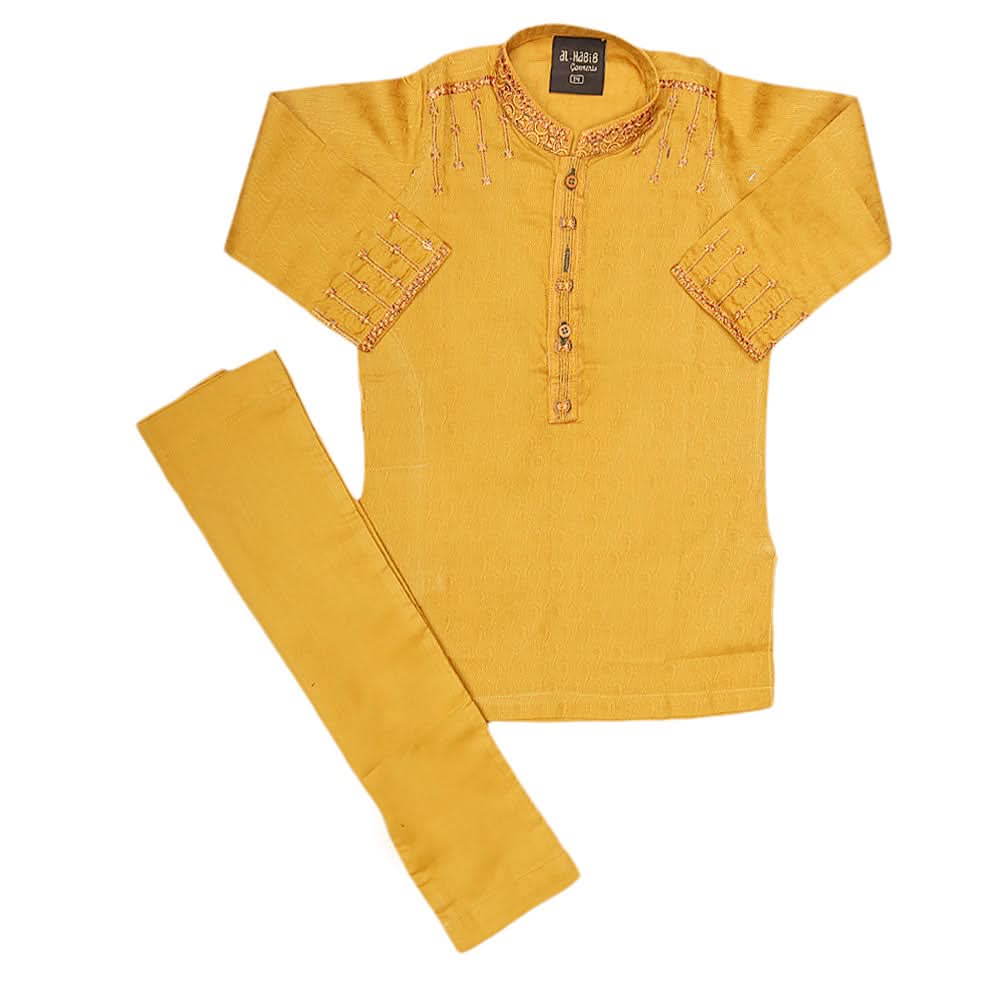 Boys Embroidered Kurta Shalwar Suit - Mustrad, Kids, Boys Shalwar Kameez, Chase Value, Chase Value