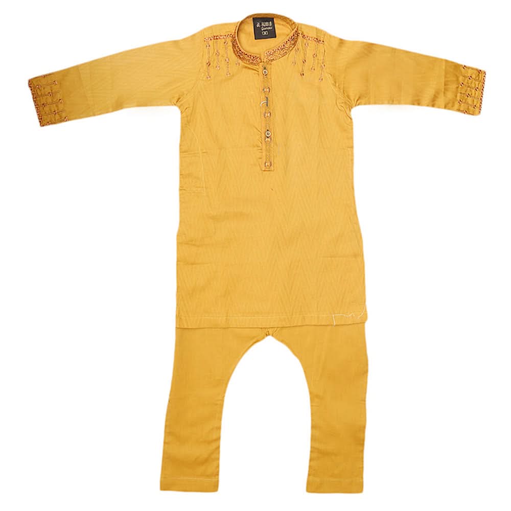 Boys Embroidered Kurta Shalwar Suit - Mustrad, Kids, Boys Shalwar Kameez, Chase Value, Chase Value