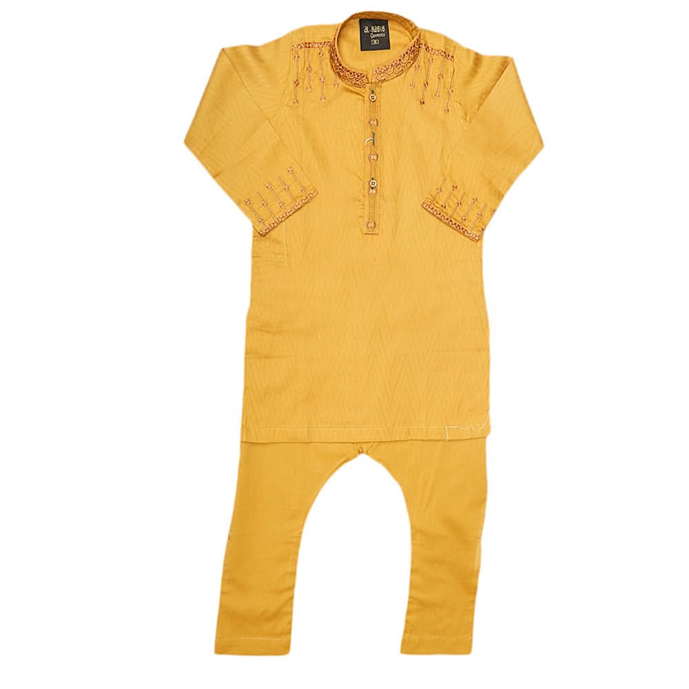 Boys Embroidered Kurta Shalwar Suit - Mustrad, Kids, Boys Shalwar Kameez, Chase Value, Chase Value