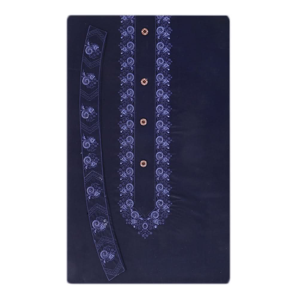 Men's Mashriq Embroidered Un-Stitched Suit - Navy Blue, Men, Unstitched Fabric, Chase Value, Chase Value