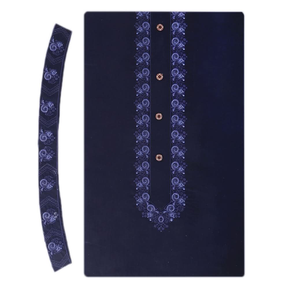 Men's Mashriq Embroidered Un-Stitched Suit - Navy Blue, Men, Unstitched Fabric, Chase Value, Chase Value