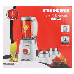 Nikai Blender 3 In 1 (NB4900A) - White, Home & Lifestyle, Juicer Blender & Mixer, Chase Value, Chase Value