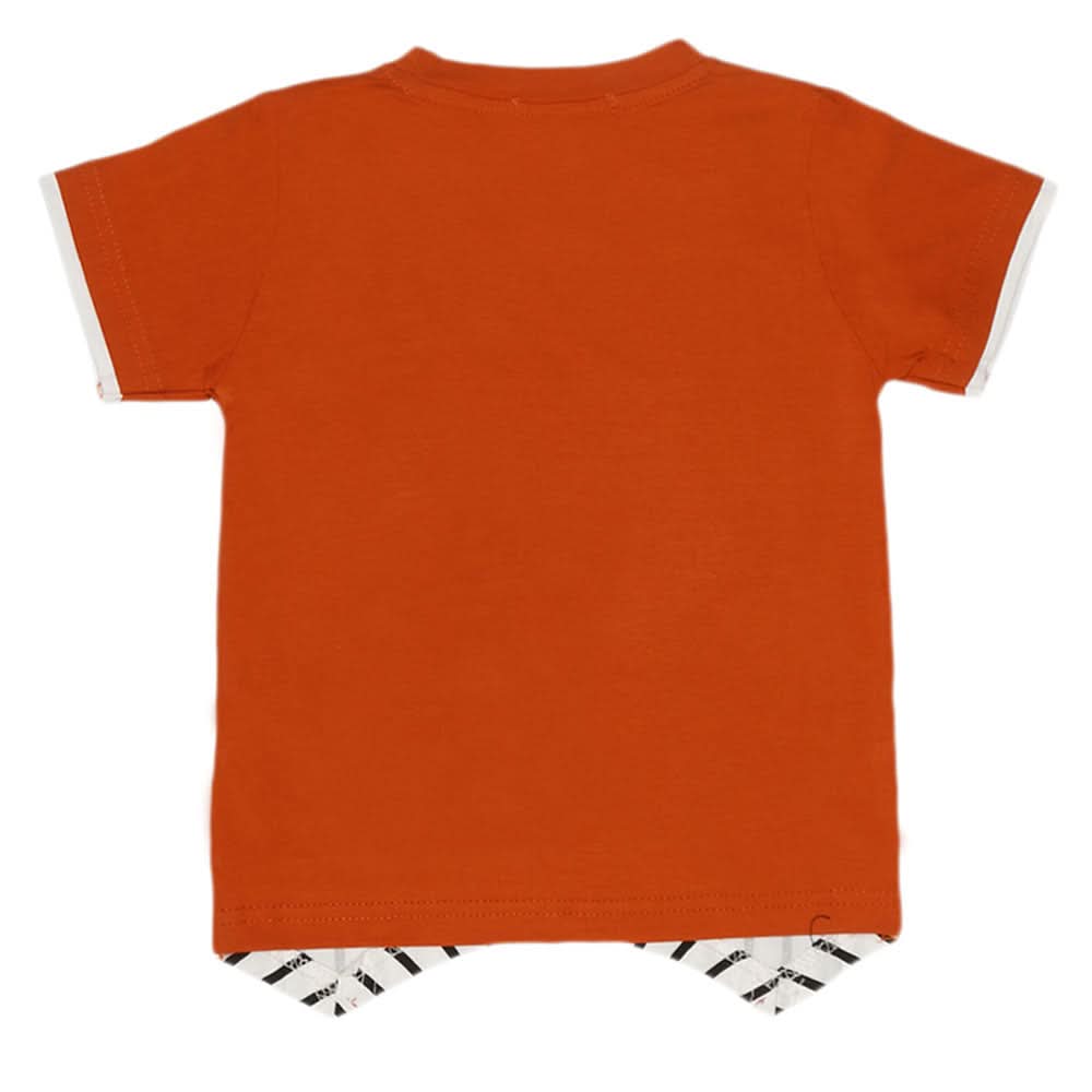 Boys Half Sleeves T-Shirt - Rust, Kids, Boys T-Shirts, Chase Value, Chase Value