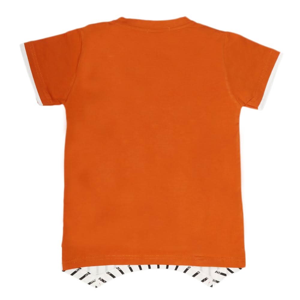 Boys Half Sleeves T-Shirt - Rust, Kids, Boys T-Shirts, Chase Value, Chase Value